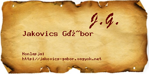 Jakovics Gábor névjegykártya